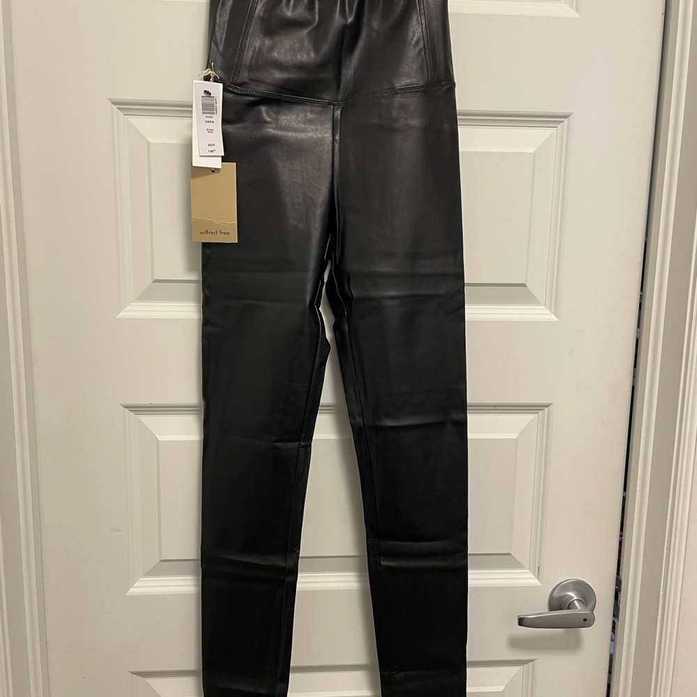 Wilfred Black Faux Leather Pants